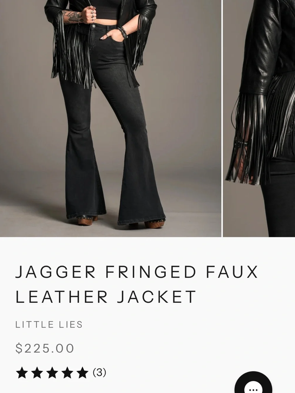Little Lies Fringe Jagger Jacket Faux Leather Punk Goth - Picture 3 of 5